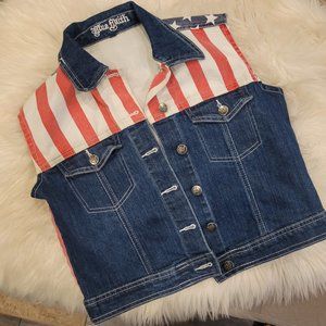 Blue Faith American Flag Vest